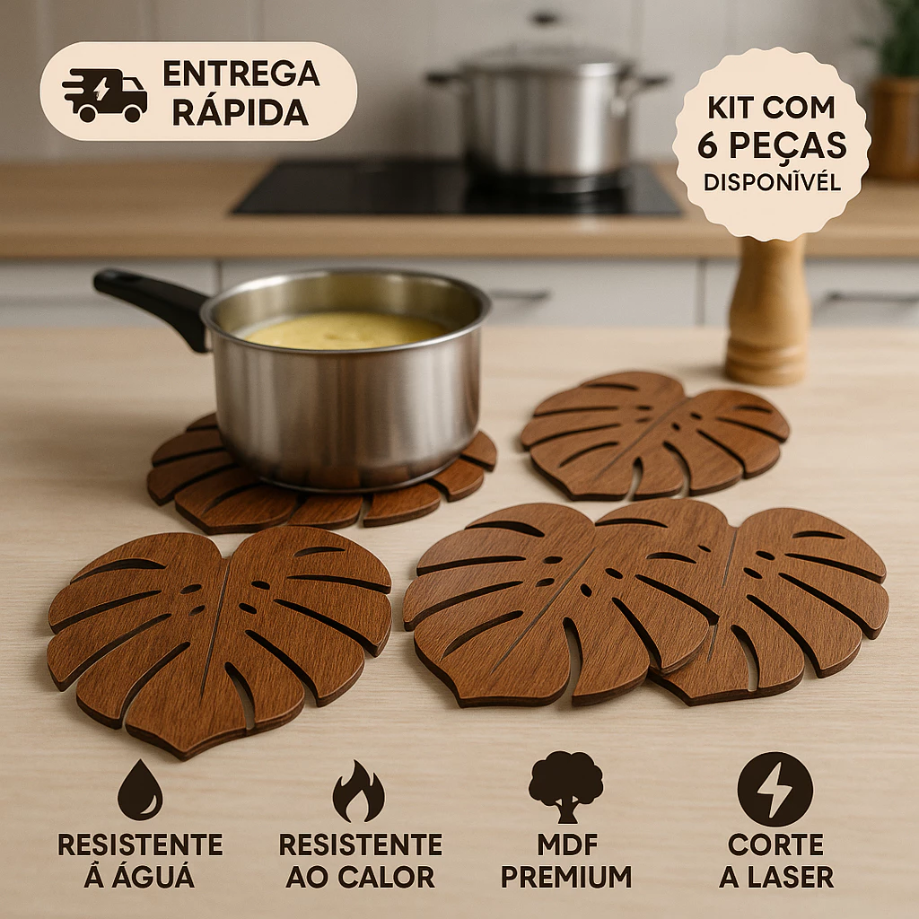 Kit Com 5 Descanso Apoio Suporte de Panela quente